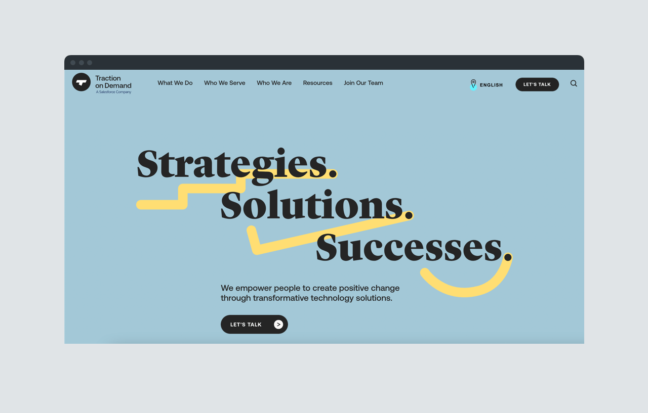 Screenshot of the Traction on Demand website